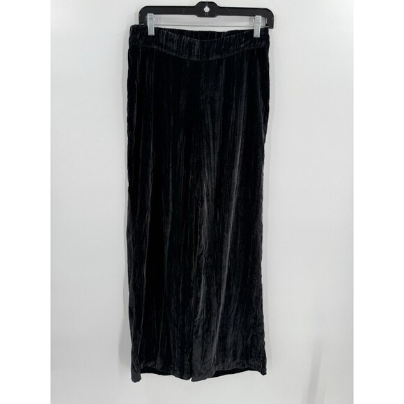 Soft Surroundings Size XSMALL Whitby Velvet Wide Leg Pants Elastic Waist Black - Picture 4 of 10